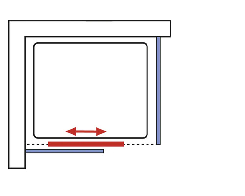 Schematische voorstelling van een uittrekbare kast