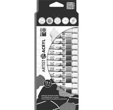 Marabu Artist acrylverf set met twaalf tubes van elk twaalf milliliter