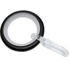 GARDINIA Memphis gordijnringen met haken zwart ø 16 mm 10 stuks