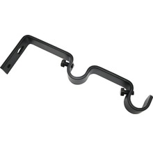 GARDINIA Memphis wanddrager 2-loop open zwart ø 16 mm 2 stuks