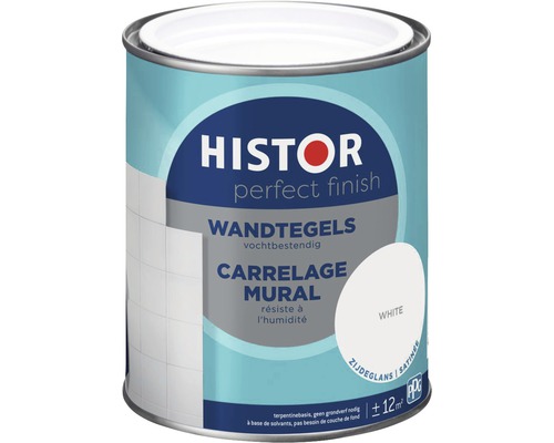 HISTOR Perfect Finish Wandtegels lak zijdeglans wit 750 ml Histor Perfect Finish Muurtegels verfemmer