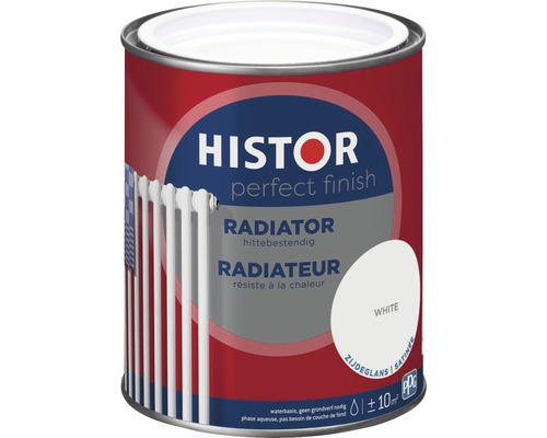 HISTOR Perfect Finish Radiatorlak zijdeglans wit 750 ml Histor radiatorlak voor radiatoren
