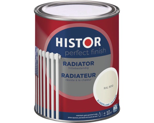 HISTOR Perfect Finish Radiatorlak zijdeglans RAL 9010 750 ml