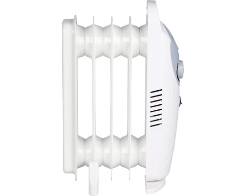 Witte olieradiator met bedieningselementen