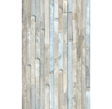 Houten bekleding met verticale planken in verschillende kleuren
