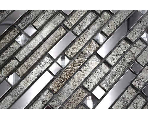 Mozaïektegels met glas- en spiegelelementen