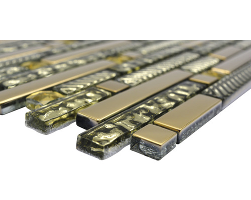 Mozaïektegel van glas en metaal