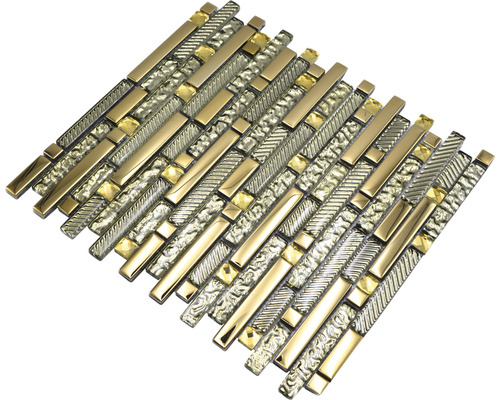 Mozaïektegel van glas en metaal