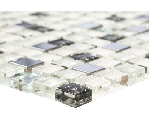 Mozaïektegels van glas en metaal, vierkant