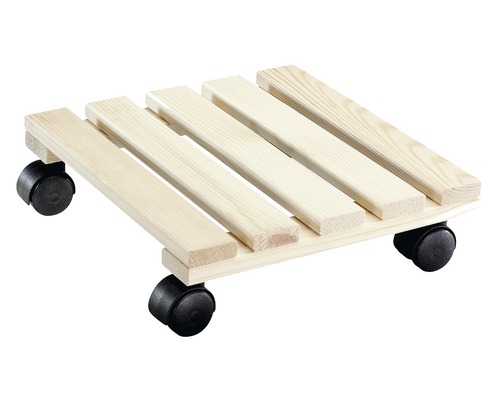 Houten plantenroller met wielen