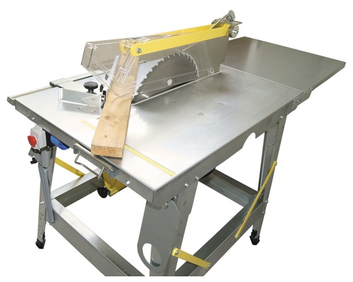 Tafelcirkelzaag met houten werkstuk