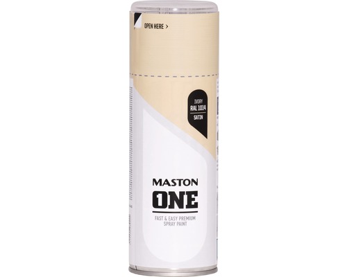 MASTON One spuitlak zijdemat RAL 1014 ivoor 400 ml Mastons One spuitlak, ivoor RAL 1014, satijn