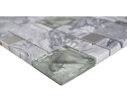 Mozaïektegel van glas en steen