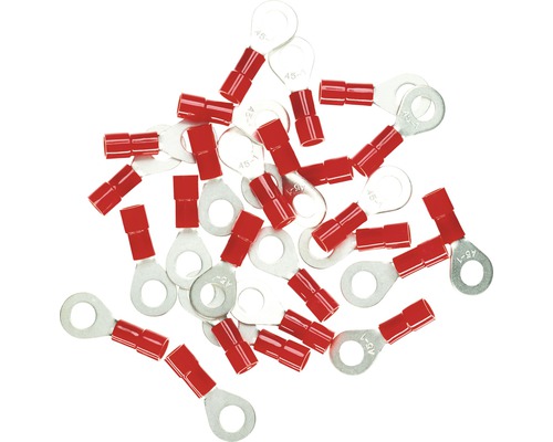 HAUPA Ringkabelschoen M5 0,25-1,5 mm² rood, 25 stuks Ringkabelschoenen met isolatie