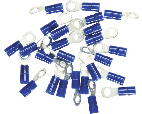 HAUPA Ringkabelschoen M4 1,5-2,5 mm² blauw, 25 stuks Meerdere ringkabelschoenen met isolatie