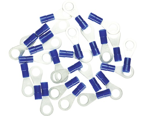 HAUPA Ringkabelschoen M6 1,5-2,5 mm² blauw, 25 stuks Ringkabelschoenen met isolatie