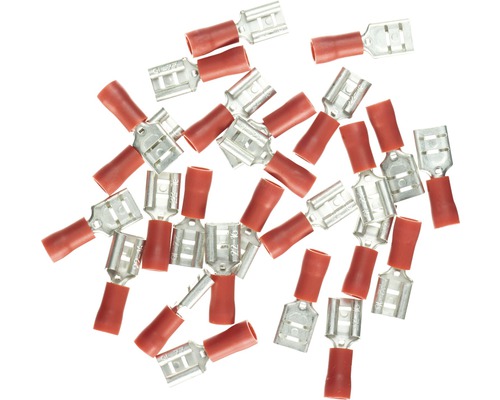 HAUPA Vlakstekkerhuls 0,25-1,5 mm² rood, 25 stuks Een verzameling kabelschoenen met isolatie