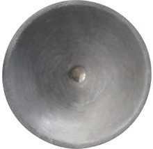 Grijze metalen kom met middelpunt