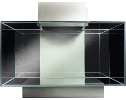 Leeg glazen aquarium met onderkast