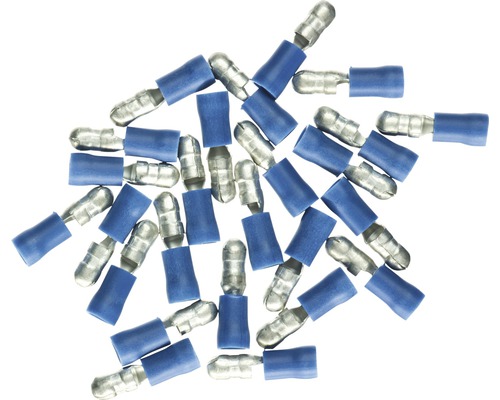 HAUPA Rondstekker 1,5-2,5 mm² blauw, 25 stuks Een groep blauwe hulscontacten