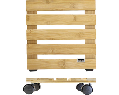 Plantenroller van bamboe met wielen en Wagner logo