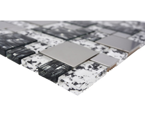 Mozaïektegel van glas en metaal