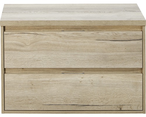 SANOX Badkamermeubelset Porto met wastafelblad 58x90,2x50 cm natuur eiken Onderkast met twee laden in houtdecor