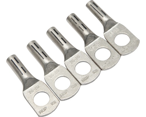 HAUPA Perskabelschoen M10 16 mm², 5 stuks Vijf metalen kabelschoenen