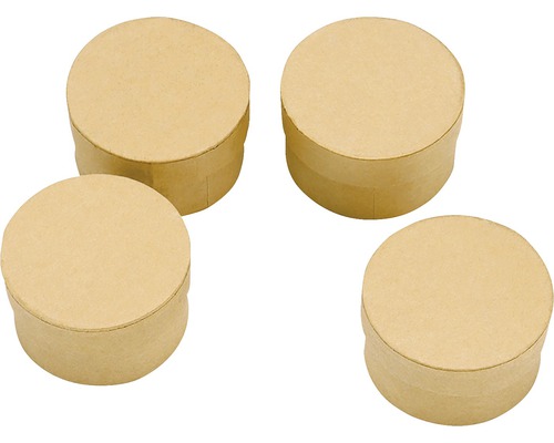 GLOREX Kartonnen doosjes rond set 4-dlg