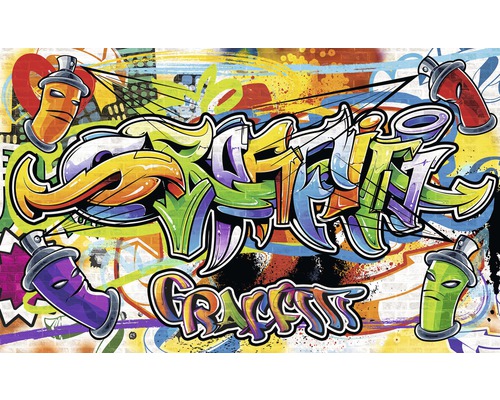 Fotobehang vlies Graffiti kleurig 312x219 cm