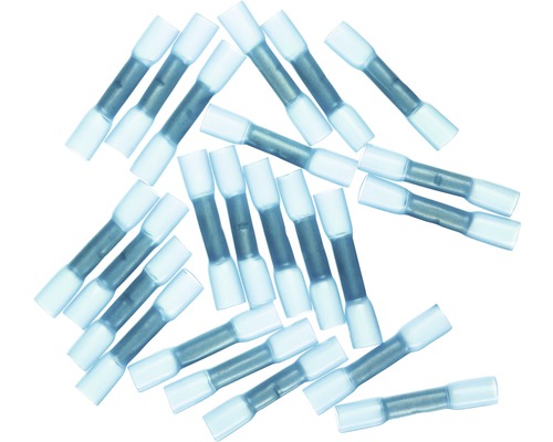 HAUPA Stootverbinder 1,25-2,5 mm² blauw, 25 stuks Meerdere krimpkousen op een witte achtergrond.