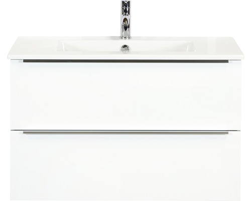 Badkamermeubel Pulse 90 cm keramische wastafel wit hoogglans