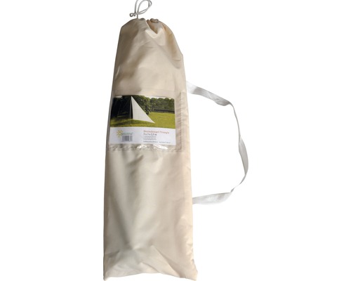 Verpakte driehoekige zonwering met draagriem