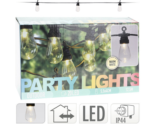 Feestverlichting voor buiten met twintig ledlampen