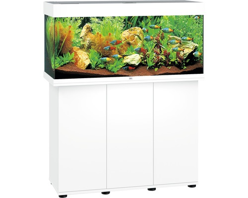 JUWEL Aquarium Rio incl. onderkast LED wit 180 L, 101x41x123 cm Wit aquarium met onderkast, gevuld met vissen en planten