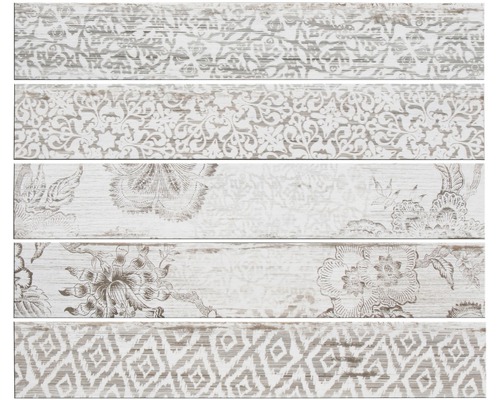 Wand- en vloertegel Skagen wit mat 15x90 cm