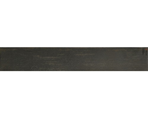 Wand- en vloertegel Skagen zwart houtlook 15x90 cm