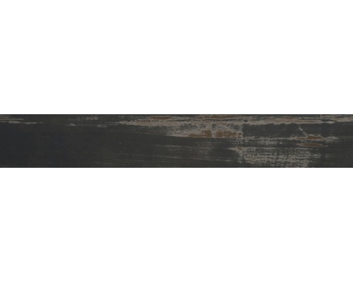 Wand- en vloertegel Skagen zwart houtlook 14,1x88 cm gerectificeerd
