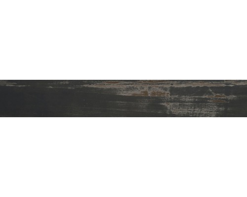 Wand- en vloertegel Skagen zwart houtlook 14,1x88 cm gerectificeerd Houtstructuur met onregelmatige nerf