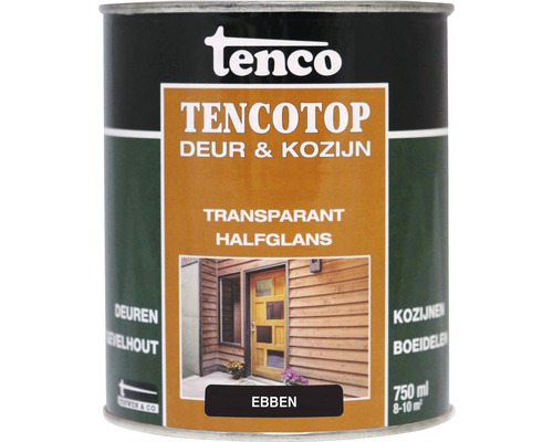 TENCO Tencotop Deur & Kozijn transparant zijdeglans ebben 750 ml Tencotop deur- en kozijnverf, transparant, halfglanzend, 750 ml