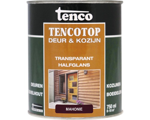TENCO Tencotop Deur & Kozijn transparant zijdeglans mahonie 750 ml Tenco Tencotop blik houtverf voor deuren en kozijnen, transparant, halfglans