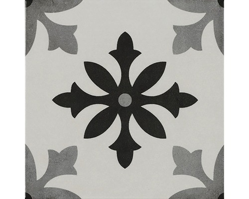 Wand- en vloertegel Art dekor blanco 22,3x22,3 cm Tegel met bloemmotief
