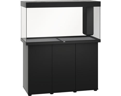 Zwart aquarium met onderkast voor opslag