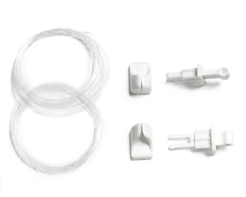 Reserveonderdelenset voor rolgordijnen, bestaande uit koord, houders en verbindingsstukken