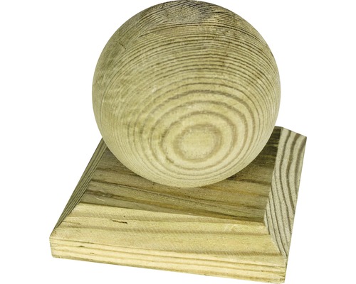 Paalbol voor paal, hout, 7x7 cm