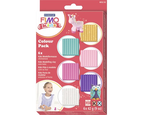 GLOREX FIMO klei Kids colour pink kleuren 6x42 gram