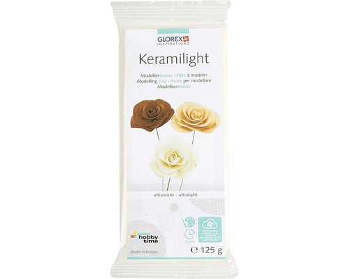 GLOREX Keramilight boetseerklei wit 125 gram