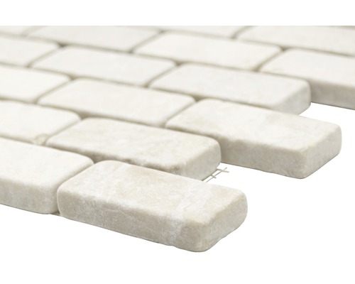 Mozaïektegels van steen, rechthoekig gerangschikt