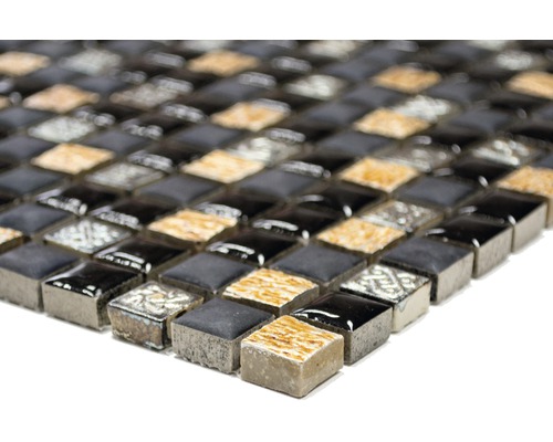 Mozaïektegel met vierkante steentjes in verschillende ontwerpen