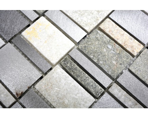 Mozaïektegel met steen- en metaaleffect